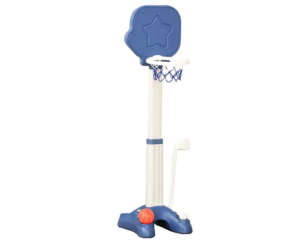 HOMCOM Set Sportiv Multifunctional pentru Copii, Cos de Baschet si Golf, Inaltime Reglabila 116-153cm, 46x41cm, Multicolor | Aosom Romania