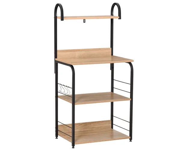 HOMCOM Dulap cu Rafturi pentru Bucatarie, Etajera Spatioasa 60x40x125 cm, Design Modern, Solutie Depozitare Eficienta | Aosom Romania