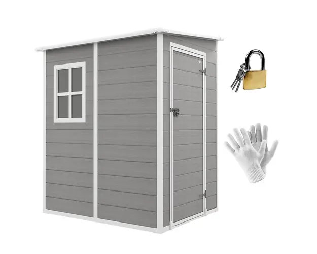 Outsunny Magazie din metal pentru gradina, Gri