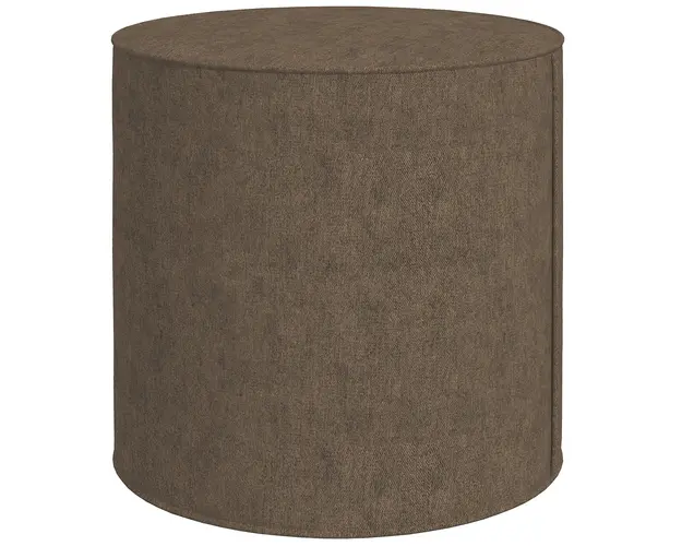 HOMCOM Taburet Rotund 2 in 1 cu Husa Detasabila, Suport pentru Picioare din Material cu Aspect de In, Ø41x41 cm, Maro | Aosom Romania