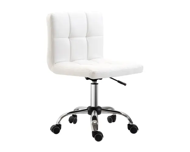 HOMCOM scaun rotativ din piele sintetica, 46x51x76-88cm, alb | Aosom Romania