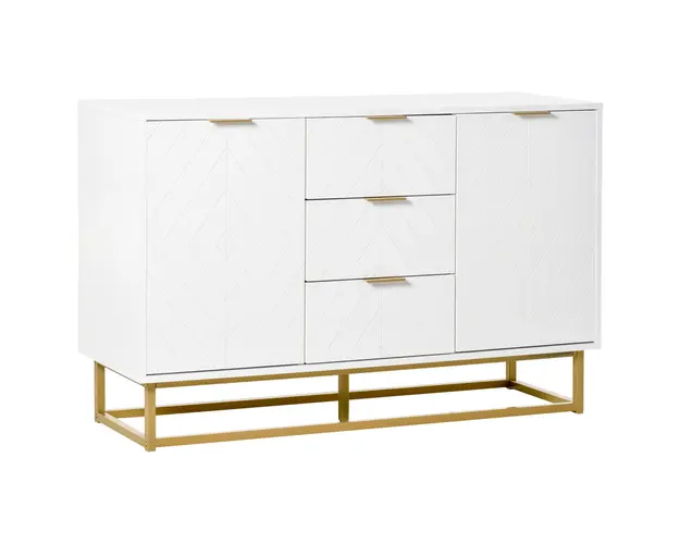 HOMCOM Dulap de bucatarie, Bufet jos pentru bucatarie sau sala de mese cu 3 sertare si 2 usi, 120x40x76 cm | Aosom Romania