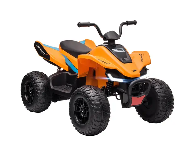 HOMCOM ATV Electric de 12V pentru Copii cu Pornire Lenta, Faruri, MP3 si Roti cu Suspensie, 107x71x73,5 cm, Portocaliu | Aosom Romania
