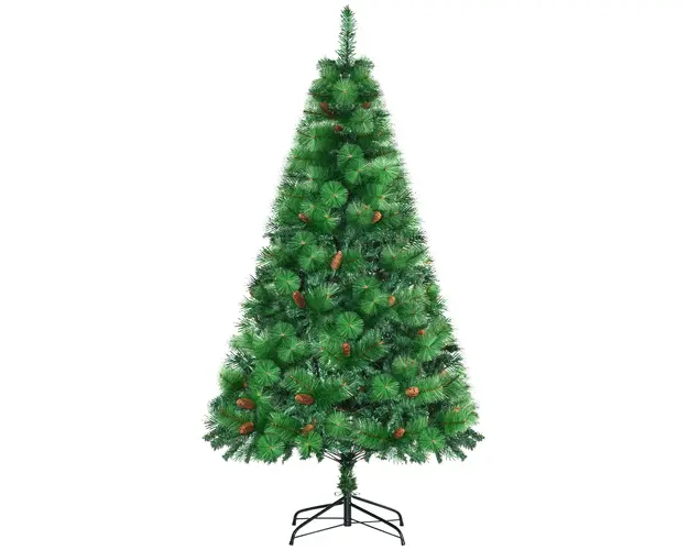 Brad de Craciun impodobit si ignifug pentru interior, decoratiune de Craciun, brad artificial, Φ116x180cm verde HOMCOM | Aosom Romania
