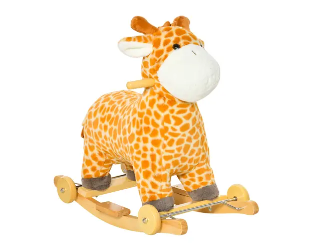 HOMCOM Girafa Balansoar, Leagan Copii 3-6 Ani, Jucarie Educativa, 63x38x63cm | Aosom Romania