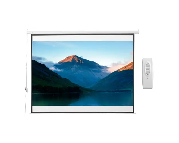 HOMCOM Ecran Proiectie Motorizat 120 Inch pentru Home Cinema, Sistem de Rulare Usor, Calitate Superioara, Alb | Aosom Romania