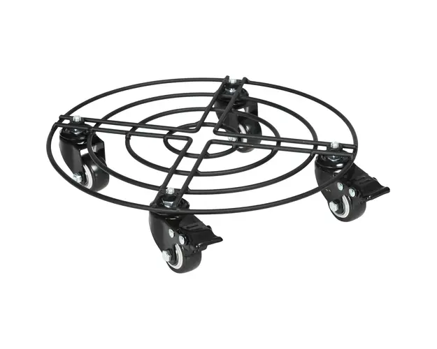 Outsunny Carucior pentru plante metalic de 30 cm, carucior rotund pentru plante, suport pentru plante cu roti si frane | Aosom Romania