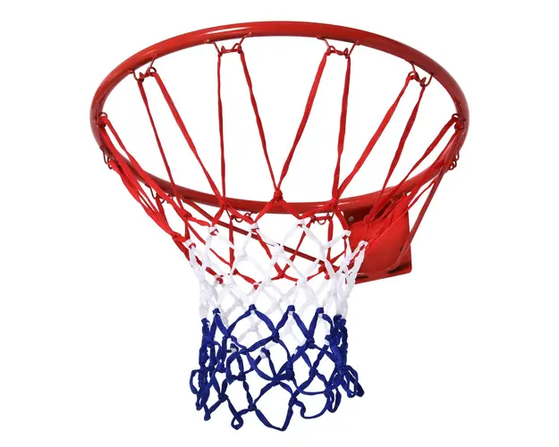 HOMCOM Cos de Baschet cu Cerc din Metal si Plasa din Nylon, Durabil si Colorat, Φ46cm, Rosu/Albastru/Alb | Aosom Romania