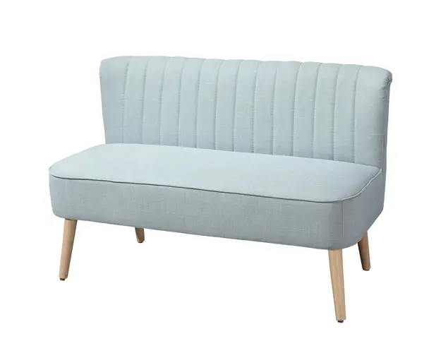 HOMCOM Canapea cu 2 Locuri din Material Textil fara Brate, Canapea cu Picioare din Lemn, 117x56,5x77 cm, Verde | Aosom Romania