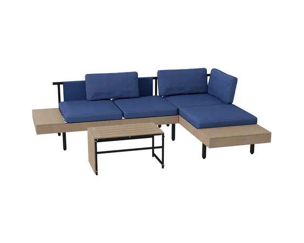 Outsunny Set de Mobilier de Gradina cu 3 Piese, cu Canapea | Aosom Romania