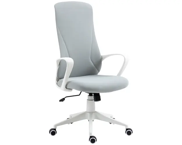 Vinsetto Scaun de Birou Ergonomic si Tapitat, Inaltime Reglabila, Functie de Inclinare, 62x56x110-119.5 cm, Gri | Aosom Romania
