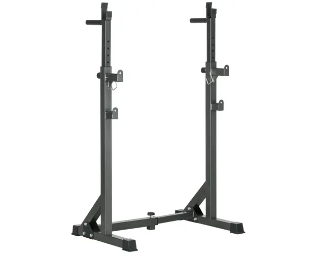 SPORTNOW Suport Reglabil pentru Haltere Genuflexiuni cu Statie Flotari Inverse | Aosom Romania