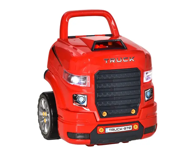 Camion de jucarie cu functii si accesorii, pentru copii de 3-5 ani, rosu HOMCOM | Aosom Romania