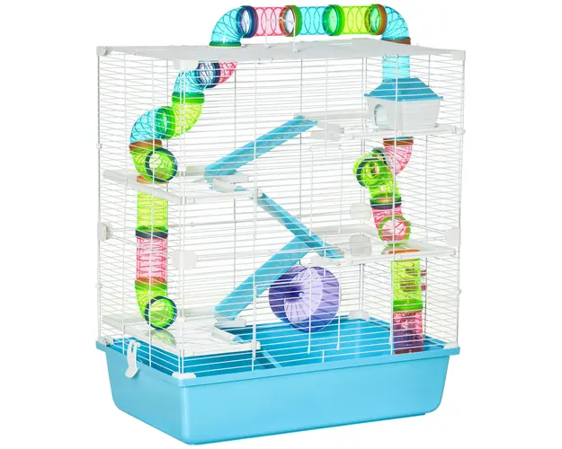 Cusca pentru hamsteri PawHut, refugiu pe 5 niveluri, 59cmx36cmx69cm | Aosom Romania