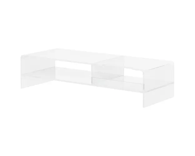 HOMCOM Suport Monitor Acrilic cu 2 Rafturi, Suport Ergonomic pentru PC, Transparent, 50.8x19x12 cm, Ideal pentru Birouri Moderne | Aosom Romania
