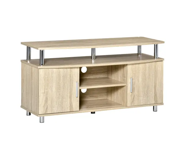 Mobilier TV Modern cu 2 Rafturi si 2 Dulapioare in PAL 105x40x55cm HOMCOM | Aosom Romania