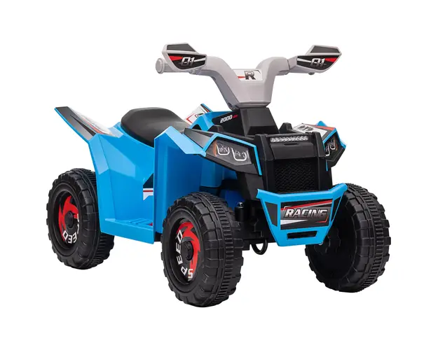 HOMCOM ATV pentru Copii 18-36 Luni din PP si Metal cu Roti Rezistente, Viteza Max 2.5 km/h, Design Atractiv, Albastru Gri si Negru | Aosom Romania