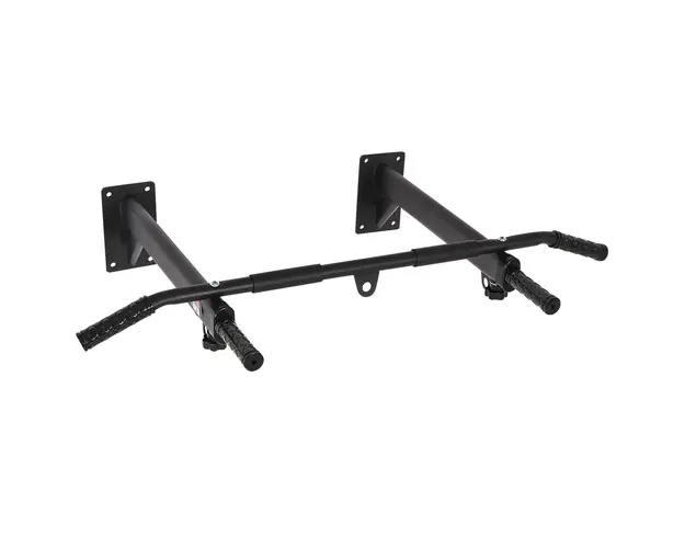 HOMCOM Bara de Tractiune pentru Perete cu 3 Manere Diferite, Bara de Tractiune din Otel, 93,5x65x17 cm, Negru