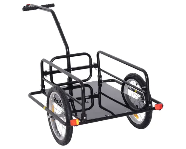 HOMCOM Carucior Remorca pentru Bicicleta Negru 156x72x82cm | Aosom Romania