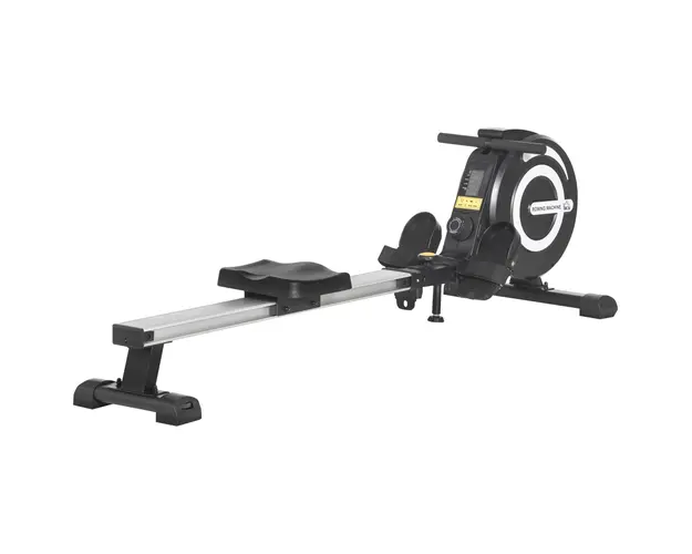 HOMCOM Aparat de Vaslit Magnetic Pliabile cu Rola pe 8 nivele de Rezistenta si Monitor 185x58x57cm | Aosom Romania