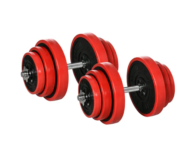 HOMCOM Set Greutati 40KG pentru Gantere Ajustabile Antrenament Sport Acasa | Aosom Romania