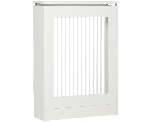 HOMCOM Capac Radiator din MDF si Otel Alb 60x18x84cm Design Simplu si Elegant pentru Acoperire Calorifer | Aosom Romania