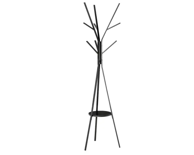 HOMCOM Cuier in Forma de Pom Design Modern, Metal Negru, Ideal pentru Hol, 45x45x180 cm | Aosom Romania