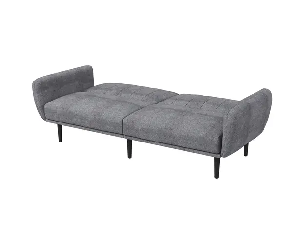 HOMCOM Canapea Extensibila cu Spatar Rabatabil pe 3 Niveluri si 3 Locuri, Canapea Moderna din Material si Lemn, 208x84x82 cm | Aosom Romania