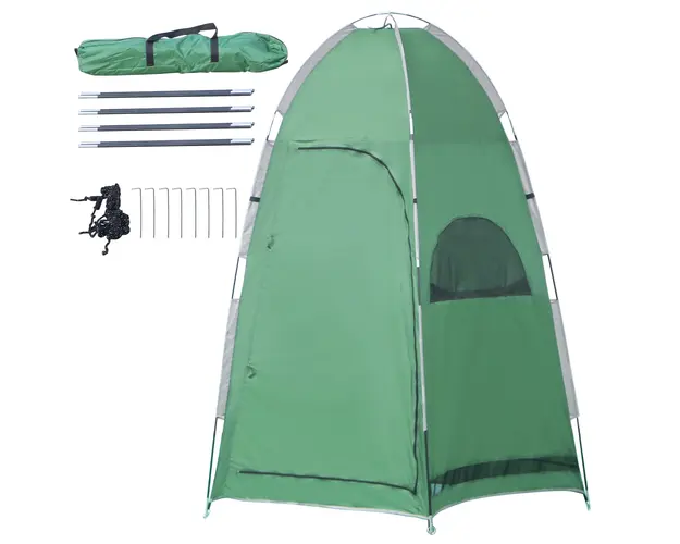 Outsunny Cort Dus Vestiar Intimitate Adapost Portabil Exterior Camping Plaja Geanta Transport Verde | Aosom Romania