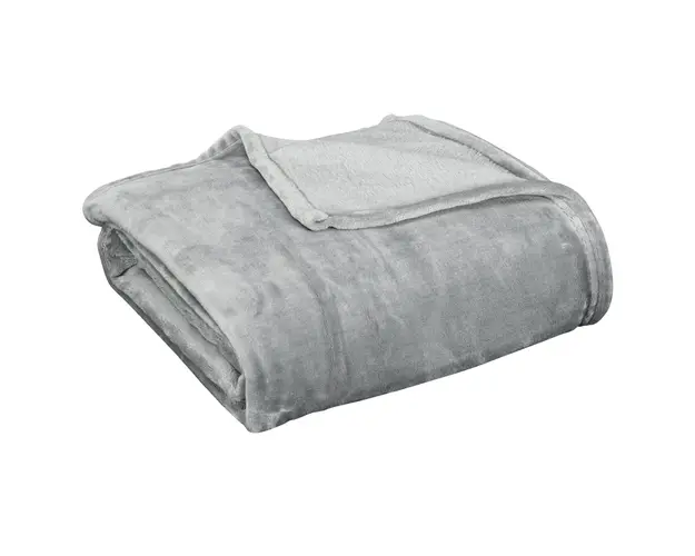 HOMCOM Patura Flanel 330 GSM Reversibila Interior/Exterior 203x152x0.5 cm, Gri Deschis | Aosom Romania