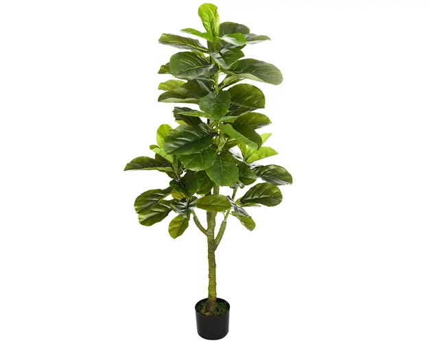 HOMCOM Smochin-lira artificial in ghiveci, Plante Ficus artificial pentru interior, exterior, 90 cm, verde | Aosom Romania