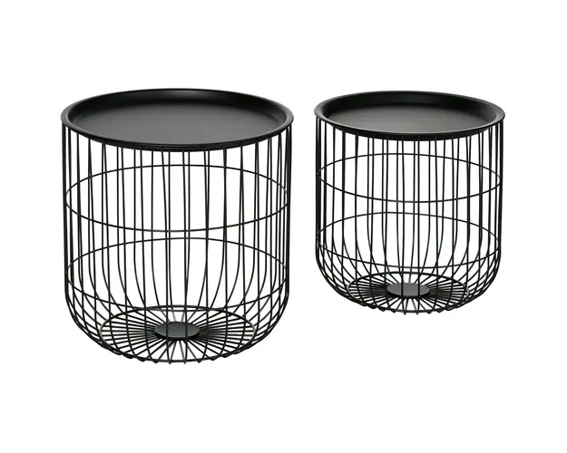 HOMCOM Set Mese Rotunde Suprapuse din Otel, Blat Detasabil, Design Modern pentru Living, Negru | Aosom Romania