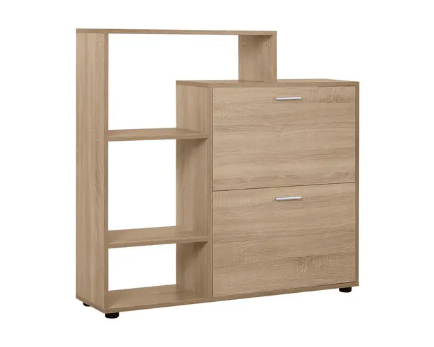 HOMCOM Dulap Pantofi Design Modern 20 Perechi pentru Hol in Lemn 101,5 x 25,5 x 98 cm | Aosom Romania