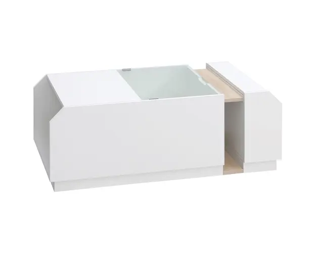Masuta de cafea rabatabila moderna cu compartiment de depozitare ascuns si rafturi deschise 100x55x36cm HOMCOM | Aosom Romania