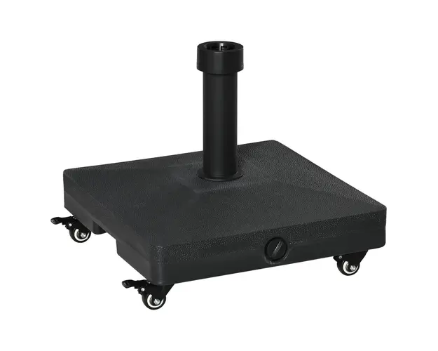 Outsunny Baza Mobila pentru Umbrele de Soare, HDPE Portabil, Compatibila cu Stalpi Ø38-48mm, 45x45x39cm, Negru | Aosom Romania