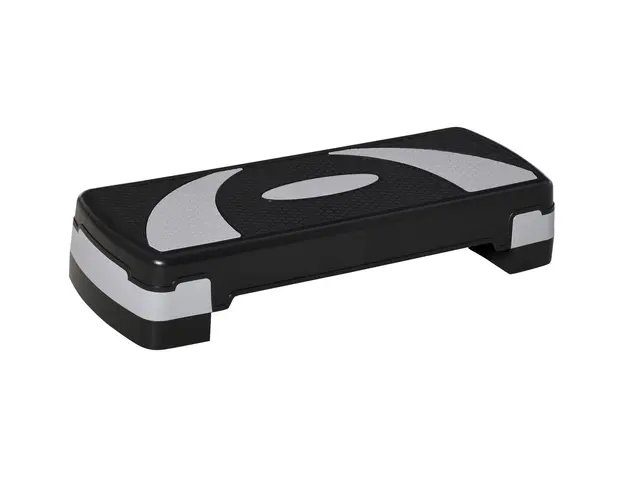 HOMCOM Stepper pentru aerobica reglabil in inaltime 10-15-20 cm, anti-alunecare, Negru si Gri | AOSOM RO