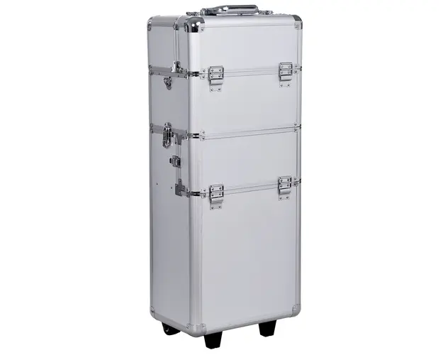 Trolley Make up Artist profesional Beauty Case Machiaj din Aluminiu HOMCOM | Aosom Romania