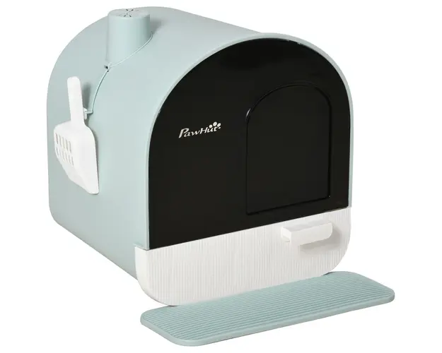 Litiera pisici PawHut, accesorii incluse, 43x44x47cm, verde | Aosom Romania