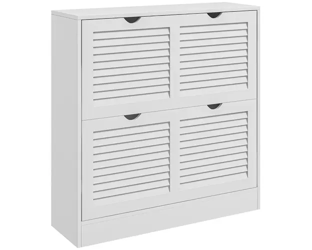 Dulap Ingust pentru Pantofi, Dulap Ingust pentru Depozitarea Pantofilor cu 2 Usi Rabatabile 81,5x25x83cm HOMCOM | Aosom Romania