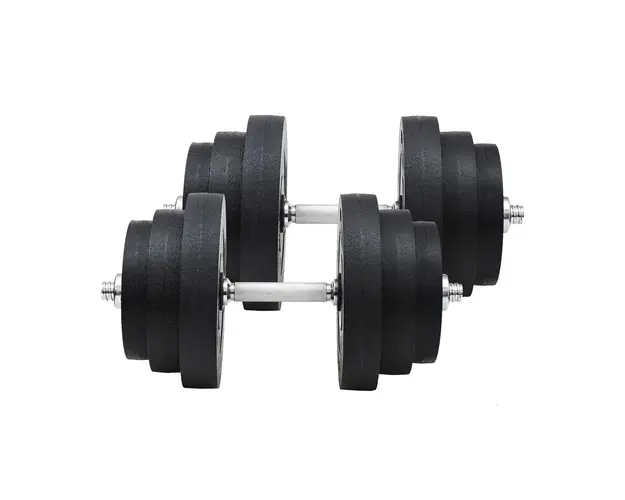 HOMCOM Set Haltere pentru Antrenament Acasa, Tuburi de Otel si Plastic, Echipament Fitness, Negru | Aosom Romania