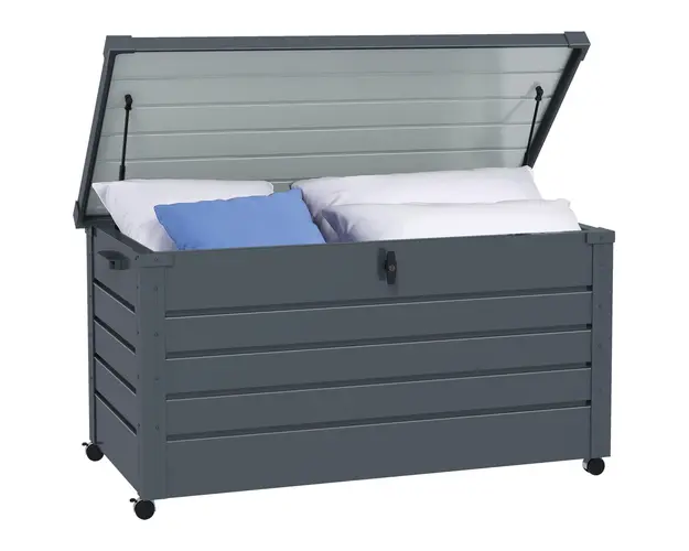 Outsunny Cutie de Depozitare pentru Exterior de 331 Litri cu Roti, Organizator Spatios din Otel Galvanizat, pentru Terasa si Gradina | Aosom Romania