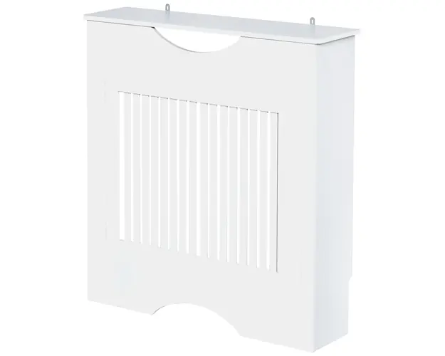 HOMCOM Capac Radiator MDF Alb cu Blat Design Sigur Anti-Inclinare 78x19x82 cm pentru Living si Dormitor | Aosom Romania