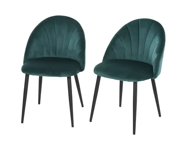 HOMCOM Set de 2 Scaune Captusite fara Cotiere, Scaune pentru Sufrageri sau Bucatarie, 50x54x80 cm, Verde | Aosom Romania