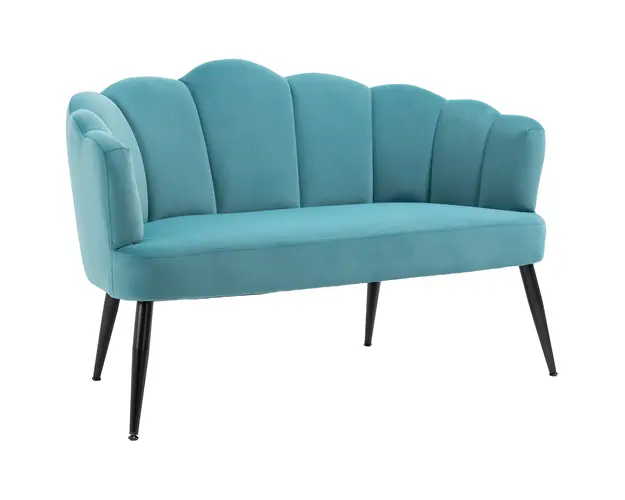 HOMCOM Canapea 132 cm pentru dormitor, mobilier modern din catifea, canapea mica tapitata pentru spatii mici | AOSOM RO