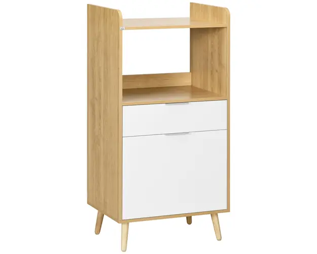 Dulap pentru Cuptorul cu Microunde, Dulap de Bucatarie cu Dulap de Depozitare, Sertar, Camera de Zi 58x40x118cm HOMCOM | Aosom Romania