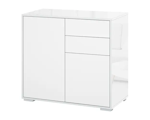 Dulapior cu sertare si 2 Dulapioare cu polite reglabile, Deschidere prin Presiune 79x36x74cm HOMCOM | Aosom Romania