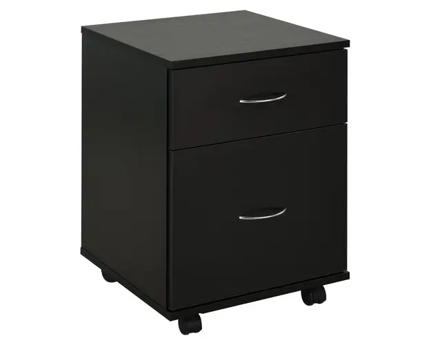 HOMCOM Comoda Mobila pentru Birou, Design Modern pe Roti, din Lemn, 41x39x58cm, Negru | Aosom Romania