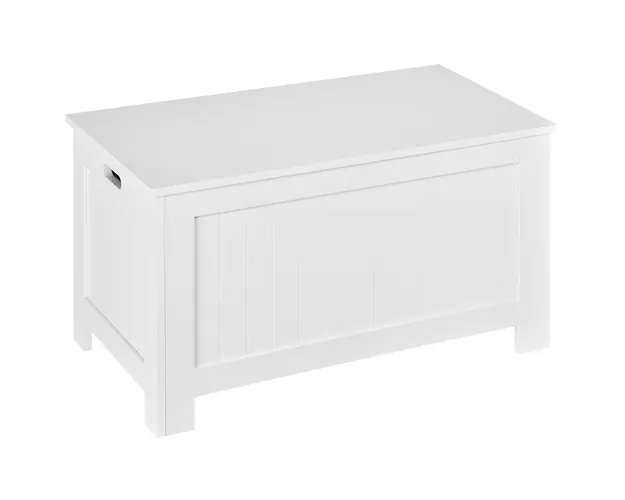 HOMCOM Banca de Depozitare Multifunctionala din Lemn MDF, 2 Manere si Deschidere cu Blocare de Siguranta, 81x40x46cm, Alb