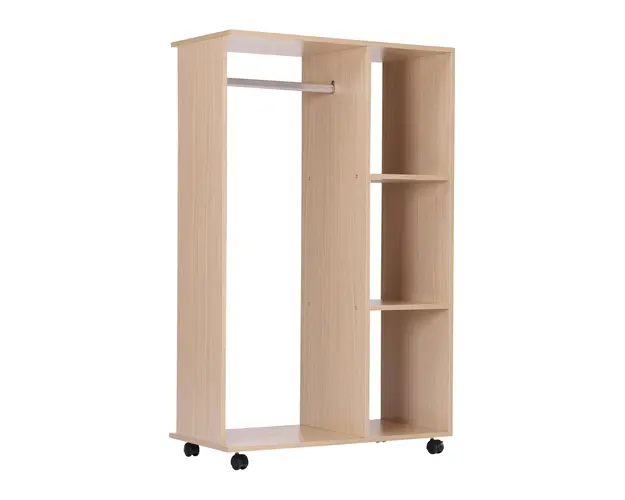 HOMCOM Dulap Multifunctional cu Cuier si 3 Rafturi, Spatiu Deschis pentru Depozitare, 80x40x128 cm, Ideal pentru Hol | Aosom Romania