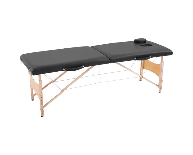 HOMCOM Masa pentru Masaj Portabila cu Inaltime Reglabila, Perna Detasabila, Maner si Geanta, 186x60x58-81 cm, Negru | Aosom Romania